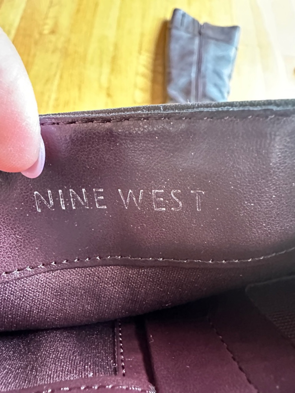 Nine West Dark Brown Leather Mid-Calf Block Heel Boots - Picture 3 of 8